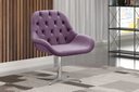 Ver imagem 4 de Poltrona Lua Cadeira Decorativa Giratória Pé de Metal Escritório, Sala, Recepção - Veludo Roxo