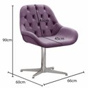 Ver imagem 5 de Poltrona Lua Cadeira Decorativa Giratória Pé de Metal Escritório, Sala, Recepção - Veludo Roxo
