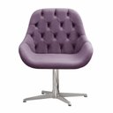Ver imagem 2 de Poltrona Lua Cadeira Decorativa Giratória Pé de Metal Escritório, Sala, Recepção - Veludo Roxo