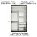 Ver imagem 5 de Guarda-Roupa Solteiro Madesa Tokio 2 Portas de Correr com Espelho 2 Gavetas Preto Cor:Preto