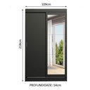 Ver imagem 3 de Guarda-Roupa Solteiro Madesa Tokio 2 Portas de Correr com Espelho 2 Gavetas Preto Cor:Preto