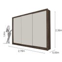 Ver imagem 7 de Guarda-Roupa Casal 3 Portas de Correr 6 Gavetas Toronto Espresso Móveis