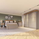 Ver imagem 1 de Conjunto para Quarto de Casal Completo England em MDF Corda/Freijó