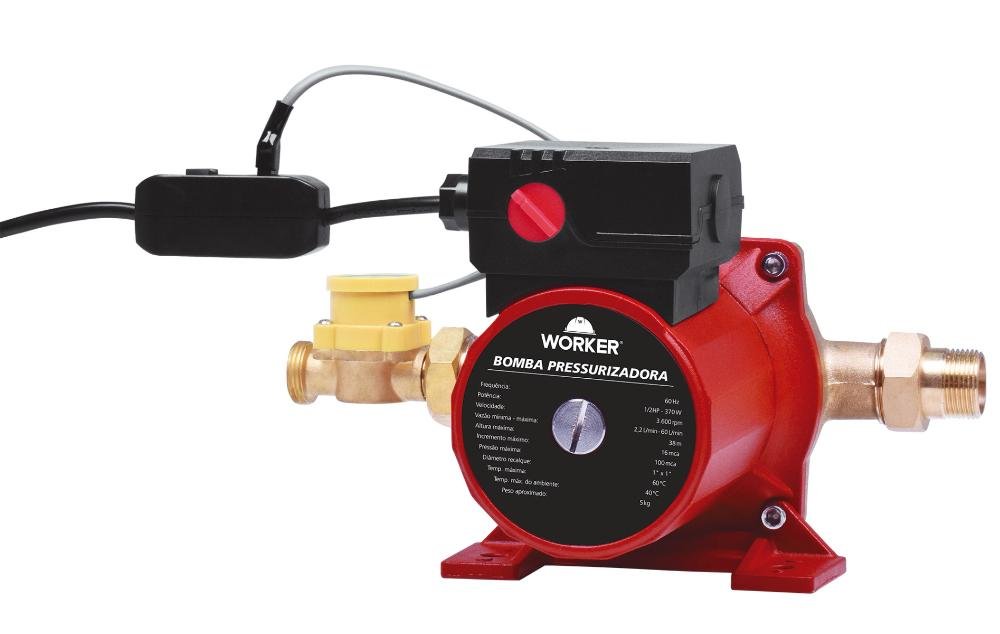 Bomba Pressurizadora 1/2hp 220v 1x1'' Worker - 1