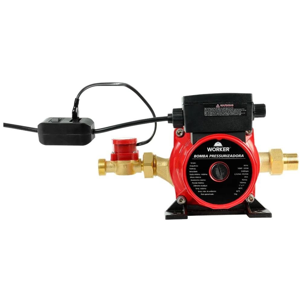 Bomba Pressurizadora 1/2hp 220v 1x1'' Worker - 6