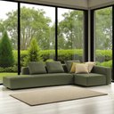 Ver imagem 1 de Sofá 5 Lugares, 2,80m X 1,70m Revestimento em Sarja - Asu001:verde