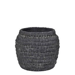 Vaso em Cimento Rustico Preto - 1