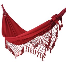 Rede de Dormir Vermelha Casal Reforçada - 1