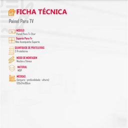 Painel de TV em MDP até 50 polegadas Star Moderna - 5