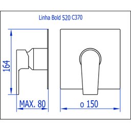 Acabamento Registro Monocomando 3/4 Preto Fosco Bold 370 - 5