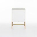 Ver imagem 6 de Mesa de Cabeceira Square 1 Gaveta 1 Nicho 100% MDF Pés de Metal 43 cm X 40 cm Off White Suave