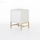 Ver imagem 5 de Mesa de Cabeceira Square 1 Gaveta 1 Nicho 100% MDF Pés de Metal 43 cm X 40 cm Off White Suave