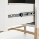 Ver mais imagens de Mesa de Cabeceira Square 1 Gaveta 1 Nicho 100% MDF Pés de Metal 43 cm X 40 cm Off White Suave