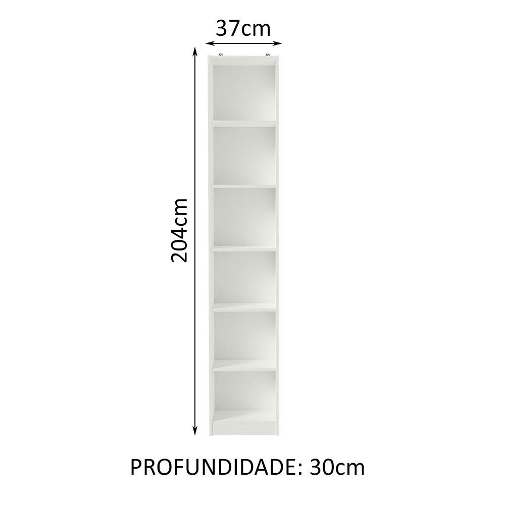 Estante Livreiro Madesa 6906 com 6 Nichos Branco Cor:Branco - 4