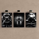 Ver imagem 4 de Kit 3 Quadro Decorativo Avião Jato Aviação Aeronáutica Luxo 28x20cm