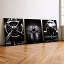 Ver imagem 2 de Kit 3 Quadro Decorativo Avião Jato Aviação Aeronáutica Luxo 28x20cm