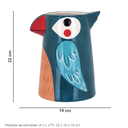 Ver imagem 2 de Cachepô de Cerâmica Azul 22x19x19cm Vaso Plantas Jardim Sala Suculenta Flores