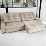 Sofá Retrátil e Reclivável com Molas Ensacadas Porto 4 Lugares 2,70m Veludo Luxor Fendi - 1