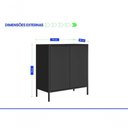 Ver imagem 2 de Balcão Alto Multiúso Itatiaia Smart - 2 Portas - Preto Matte