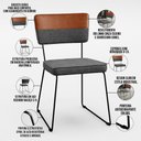 Ver imagem 6 de Mesa Capri 160 OffWhite 6 Cadeiras Allana B05 Faixa Couríssimo Camel Linho Cinza Escuro - Lyam