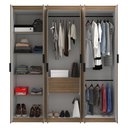 Ver imagem 6 de Guarda-roupa Casal 6 Portas Roupeiro Corção Madeirado com Off White