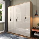 Ver imagem 3 de Guarda-roupa Casal 6 Portas Roupeiro Corção Madeirado com Off White