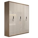 Ver imagem 7 de Guarda-roupa Casal 6 Portas Roupeiro Corção Madeirado com Off White