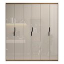 Ver imagem 5 de Guarda-roupa Casal 6 Portas Roupeiro Corção Madeirado com Off White