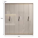 Ver imagem 2 de Guarda-roupa Casal 6 Portas Roupeiro Corção Madeirado com Off White
