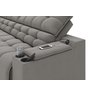 Sofá Connect Premium 2,00m Assento Retrátil/reclinável com Porta Copos e Entrada Usb Suede Cinza - 4