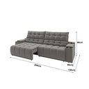 Ver imagem 2 de Sofá Connect Premium 2,00m Assento Retrátil/reclinável com Porta Copos e Entrada Usb Suede Cinza
