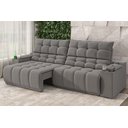 Ver imagem 1 de Sofá Connect Premium 2,00m Assento Retrátil/reclinável com Porta Copos e Entrada Usb Suede Cinza