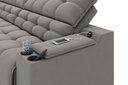 Ver imagem 4 de Sofá Connect Premium 2,00m Assento Retrátil e Reclinável com Porta Copos e Entrada USB Suede Cinza
