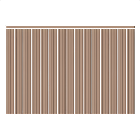 Kit Cabeceira Painel Ripado Autocolante Casal 15 Ripas de 1,1 Metros Creme com Acabamento Superior
