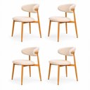 Ver imagem 1 de Kit 4 Cadeiras Decorativas Sala de Jantar Luxo Mavie Linho Cru - Mozzelar