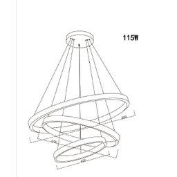 Lustre Pendente Moderno Dourado com 3 Anéis em Led 3000k - Pa - 2