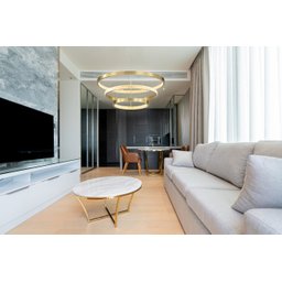 Lustre Pendente Moderno Dourado com 3 Anéis em Led 3000k - Pa - 3
