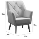Ver imagem 3 de Kit 2 Poltronas para Sala e Escritório Decorativas Héstia Veludo Bege