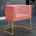 Ver imagem 5 de Kit 2 Poltronas Decorativa Nayara Base Ferro Dourado Twdecora Suede