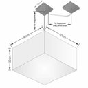 Ver imagem 2 de Lustre Pendente Quadrado com Desvio Md-4271 Cúpula em Tecido 30/40x40cm Rustico Bege - Bivolt
