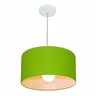 Lustre Pendente Cilíndrico Vivare Md-4031 Cúpula em Tecido 40x21cm - Bivolt - Verde Limão - Bivolt - 1