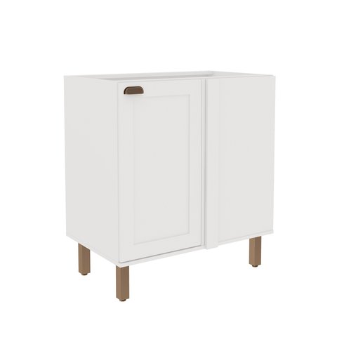 Balcão de Cozinha Canto Reto 1 Porta Iluminata Branco