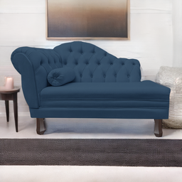 Recamier Sofá Direito Larissa 120cm Sala Corano Azul Marinho - Incasa Decor - 2