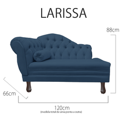 Recamier Sofá Direito Larissa 120cm Sala Corano Azul Marinho - Incasa Decor - 5
