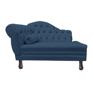 Recamier Sofá Direito Larissa 120cm Sala Corano Azul Marinho - Incasa Decor