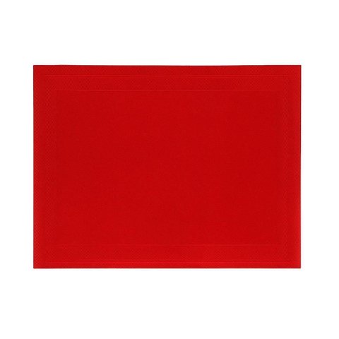 Jogo 6 Lugar Americano Retangular Mesa Pvc Vermelho Executivo 30x45cm em Casa Tem