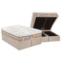 Ver imagem 1 de Conjunto Box Baú King: Colchão Espuma Castor Molas Ensacadas Silver Star Air + Base Crc Suede