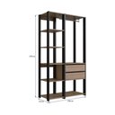 Ver imagem 6 de Guarda Roupa Modulado Closet 2 Gavetas MDP Preto-Madeirado Multimóveis 100cm