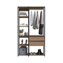 Ver imagem 4 de Guarda Roupa Modulado Closet 2 Gavetas MDP Preto-Madeirado Multimóveis 100cm