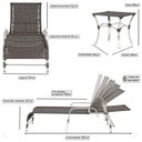 Ver imagem 3 de Kit 2 Espreguiçadeiras Mesa em Alumínio Piscina Jardim e Área Catar Marrom/Tabaco